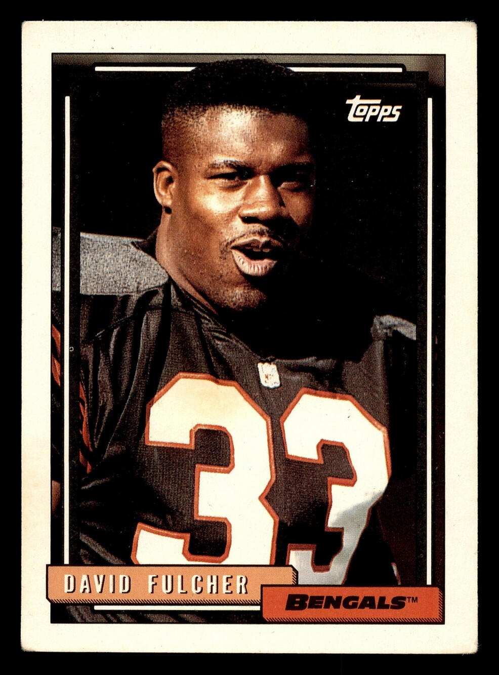 1992 Topps #348 David Fulcher Football Card Cincinnati Bengals VG